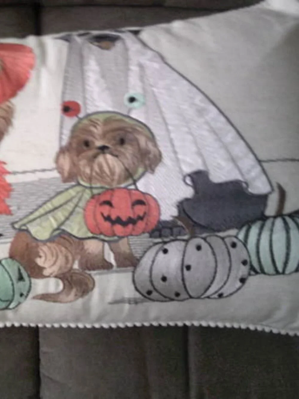 PIER 1 ONE FALL HALLOWEEN PLUSH EMBROIDERED LUMBAR PILLOW DOG PARADE 22